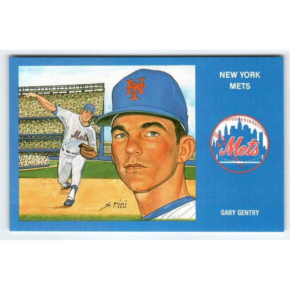 1969 NY Mets Baseball Postcard Susan Rini Gary Gentry Unused Limited Edition - Picture 1 of 2